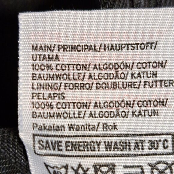 Topshop Women's Black Frayed Hem Floral Embroidered Denim Mini Skirt Size 8 - Picture 4 of 5